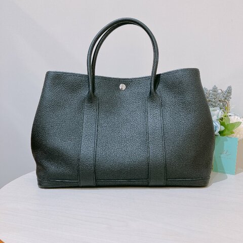TK2059 Hermes Garden Party 36 TC Noir x PHW Stamp D