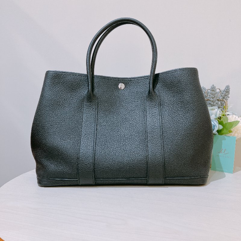 TK2059 Hermes Garden Party 36 TC Noir x PHW Stamp D-0