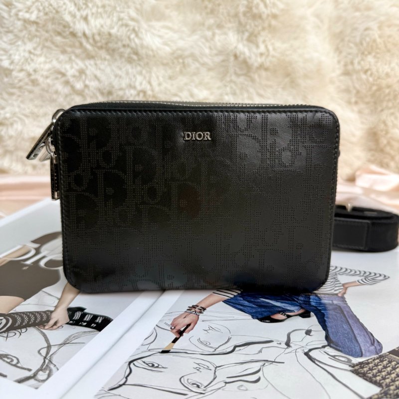 Dior Oblique 黑色 老花 牛皮 印花-1
