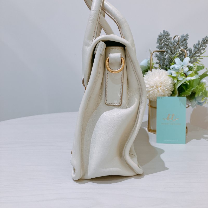 TK2060 Prada 普拉達兩用肩帶包包 Handbag Calfskin Cream White x GHW-3