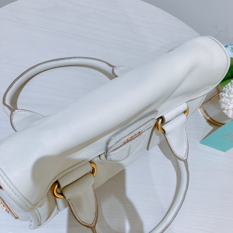 TK2060 Prada 普拉達兩用肩帶包包 Handbag Calfskin Cream White x GHW-13