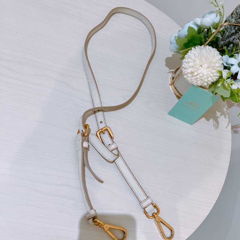 TK2060 Prada 普拉達兩用肩帶包包 Handbag Calfskin Cream White x GHW-19