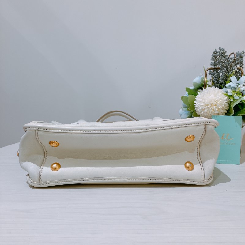 TK2060 Prada 普拉達兩用肩帶包包 Handbag Calfskin Cream White x GHW-22