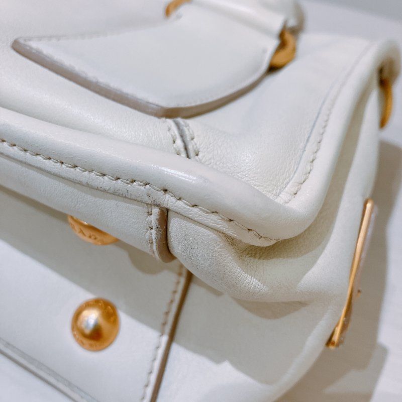 TK2060 Prada 普拉達兩用肩帶包包 Handbag Calfskin Cream White x GHW-25