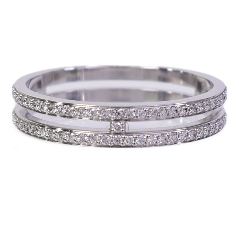 HERMES 18K白金Ariane Wedding Band Small鑽石戒指-4