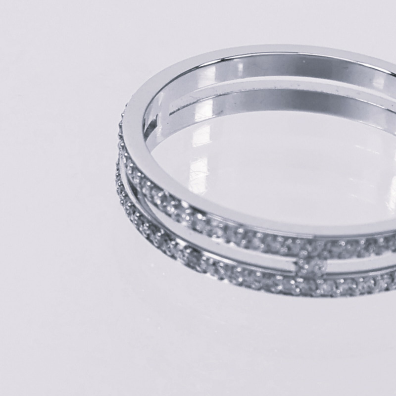 HERMES 18K白金Ariane Wedding Band Small鑽石戒指-5