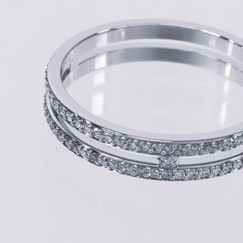HERMES 18K白金Ariane Wedding Band Small鑽石戒指-6