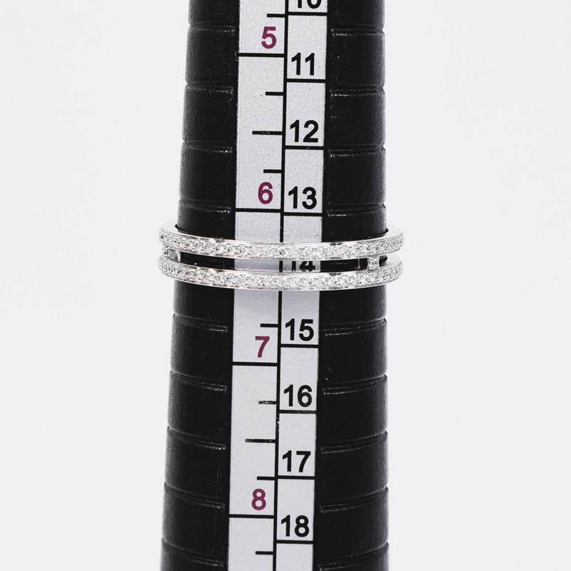 HERMES 18K白金Ariane Wedding Band Small鑽石戒指-7