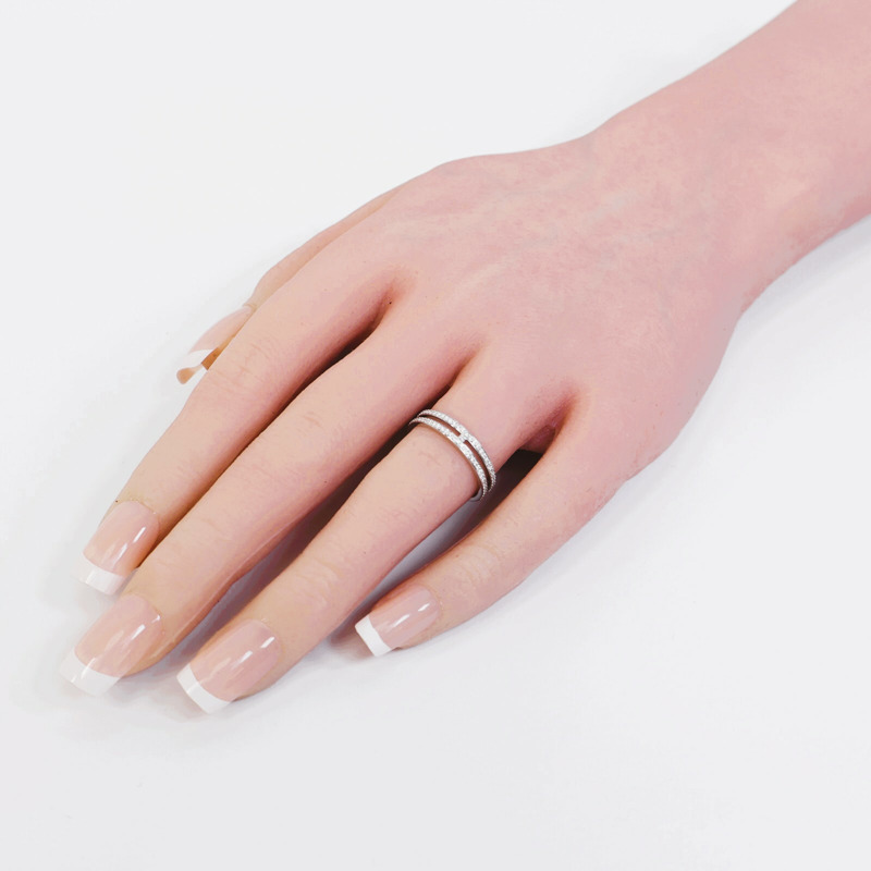 HERMES 18K白金Ariane Wedding Band Small鑽石戒指-8