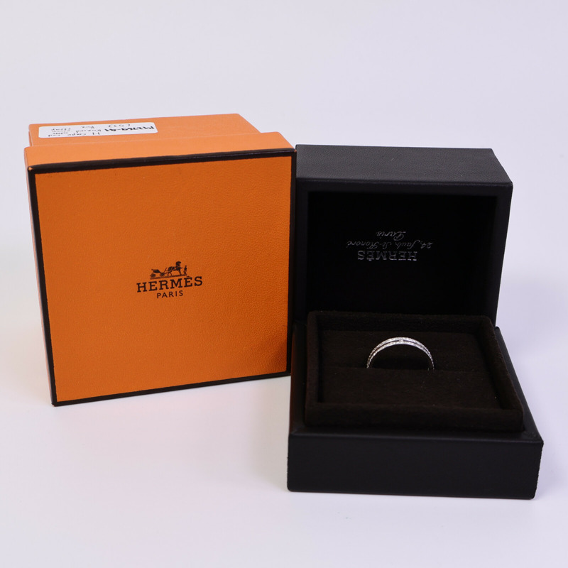 HERMES 18K白金Ariane Wedding Band Small鑽石戒指-9