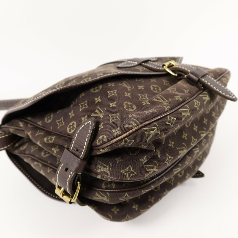 LOUIS VUITTON Monogram Mini Lin Saumur 30肩背袋-11