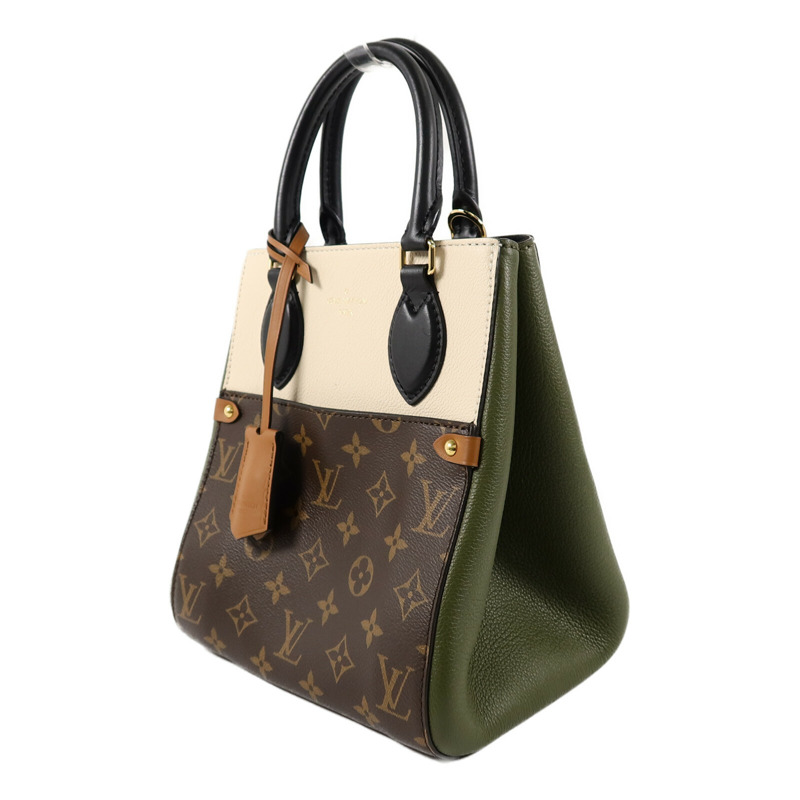 LOUIS VUITTON Monogram/牛皮皮革Fold Tote PM手挽肩背兩用袋-2
