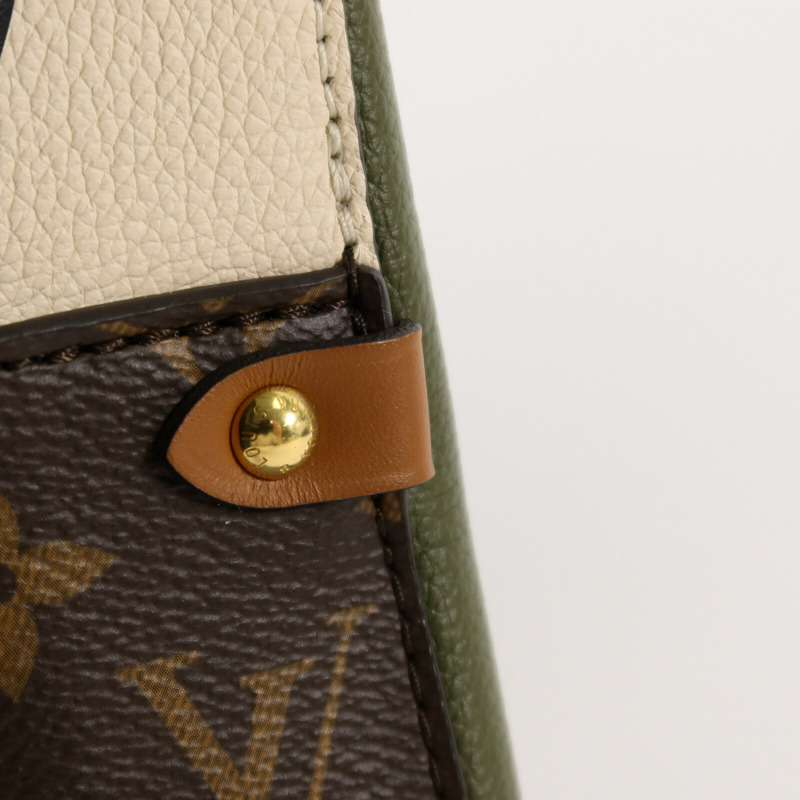 LOUIS VUITTON Monogram/牛皮皮革Fold Tote PM手挽肩背兩用袋-9