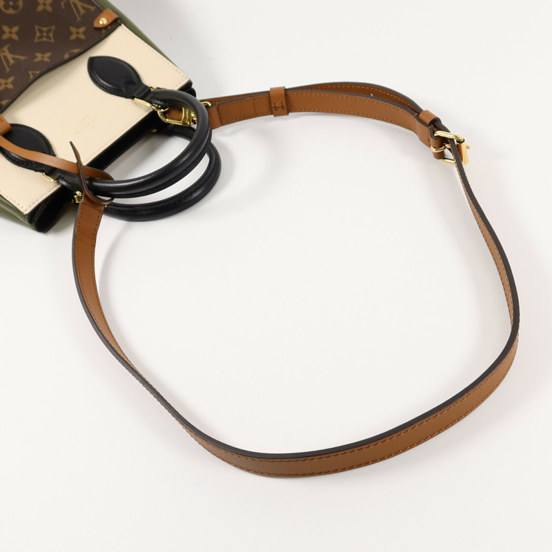 LOUIS VUITTON Monogram/牛皮皮革Fold Tote PM手挽肩背兩用袋-12
