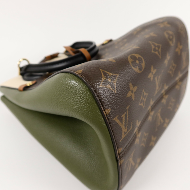 LOUIS VUITTON Monogram/牛皮皮革Fold Tote PM手挽肩背兩用袋-14