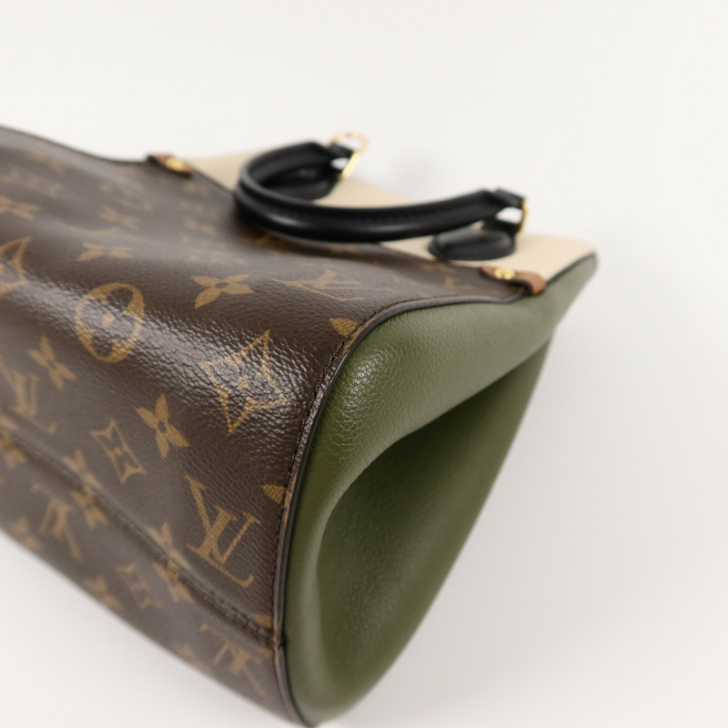 LOUIS VUITTON Monogram/牛皮皮革Fold Tote PM手挽肩背兩用袋-15