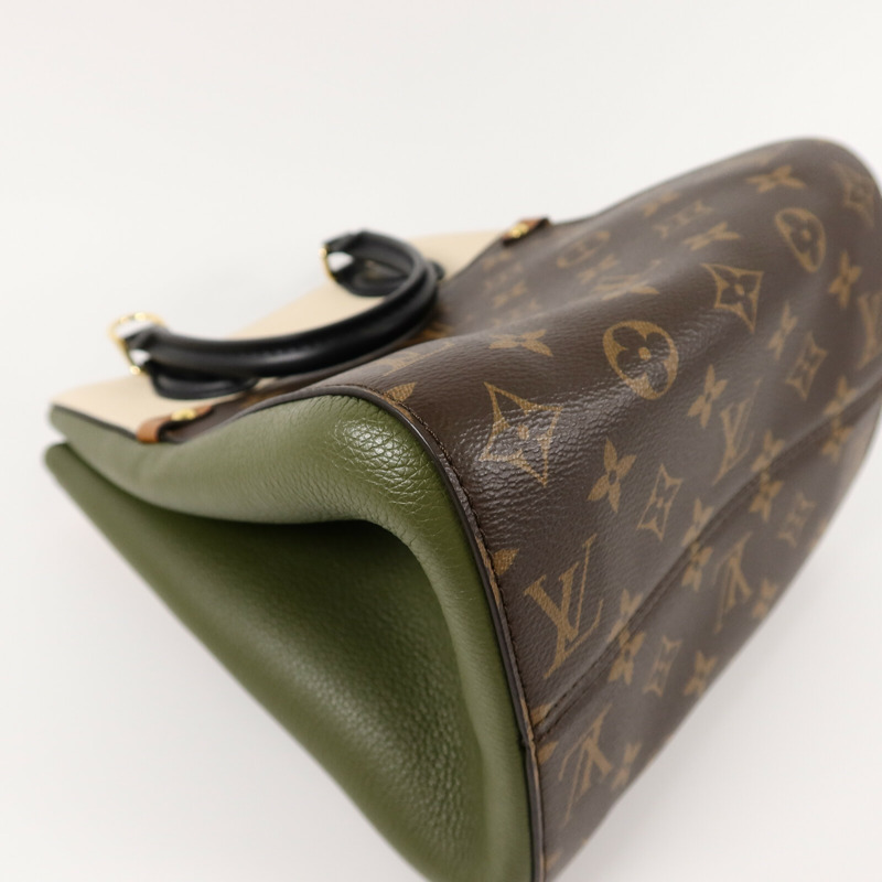 LOUIS VUITTON Monogram/牛皮皮革Fold Tote PM手挽肩背兩用袋-16