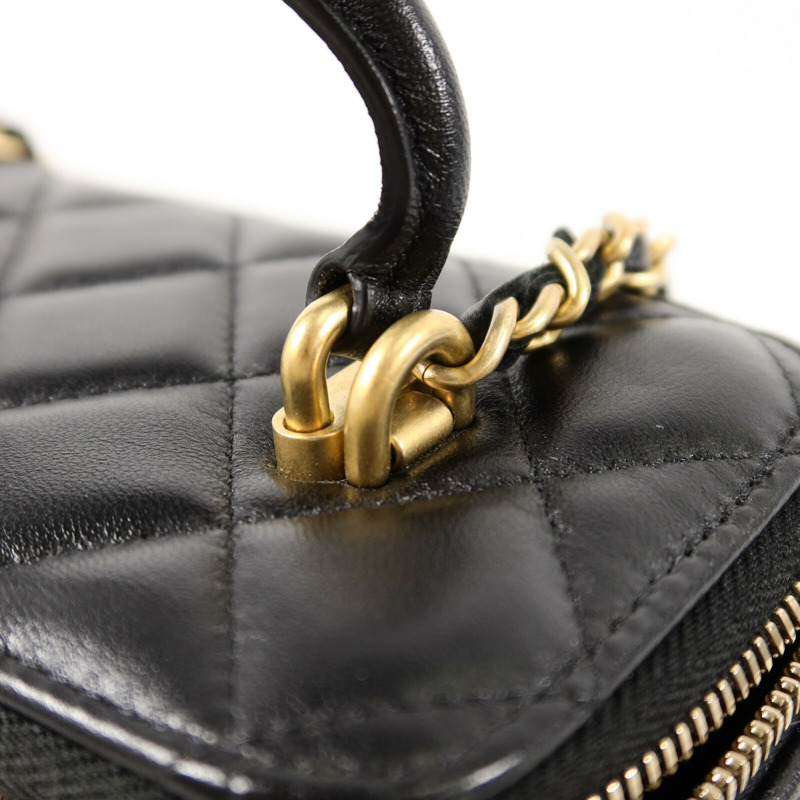 CHANEL 羊皮皮革Top Handle Vanity Case手挽肩背兩用袋-5