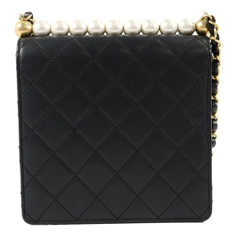 CHANEL 牛皮皮革Matelasse Pearl Chain Shoulder Bag鏈帶肩背袋-1