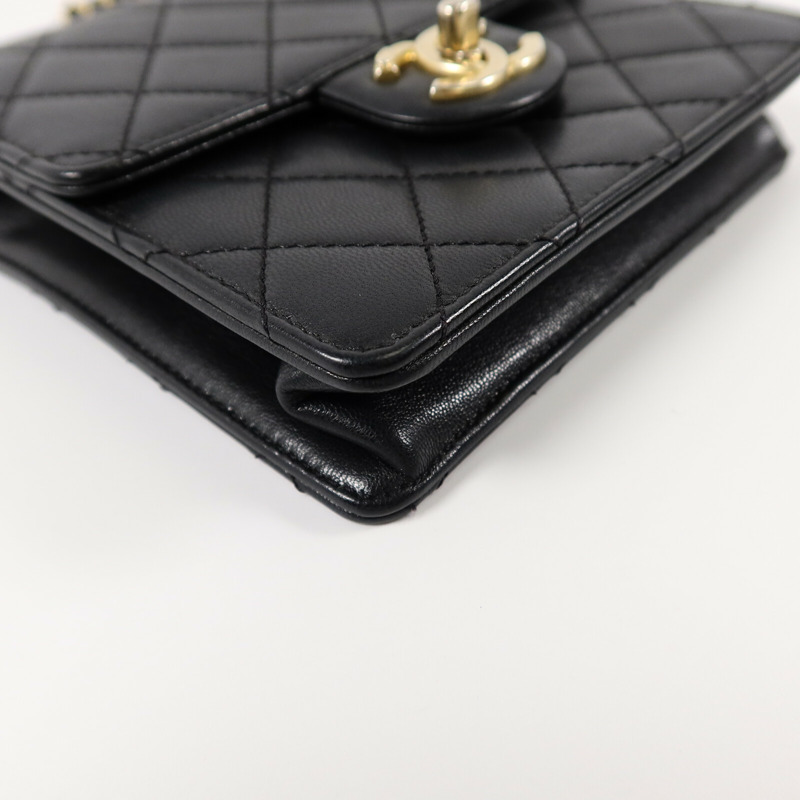 CHANEL 牛皮皮革Matelasse Pearl Chain Shoulder Bag鏈帶肩背袋-14