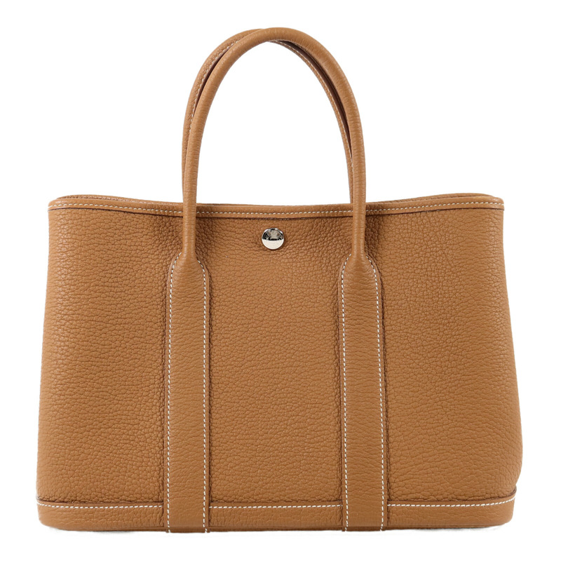 HERMES Negonda皮革Garden Party TPM手挽袋Gold-1