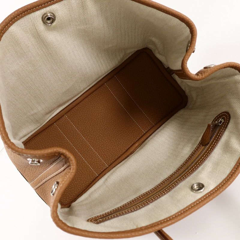 HERMES Negonda皮革Garden Party TPM手挽袋Gold-4