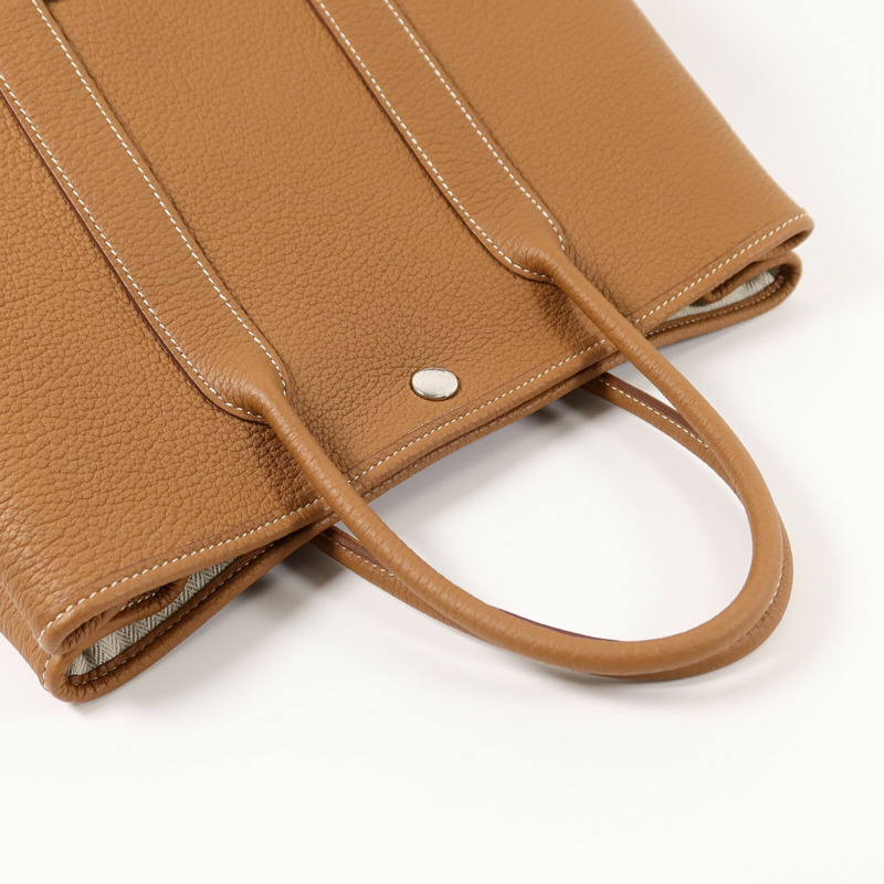 HERMES Negonda皮革Garden Party TPM手挽袋Gold-8