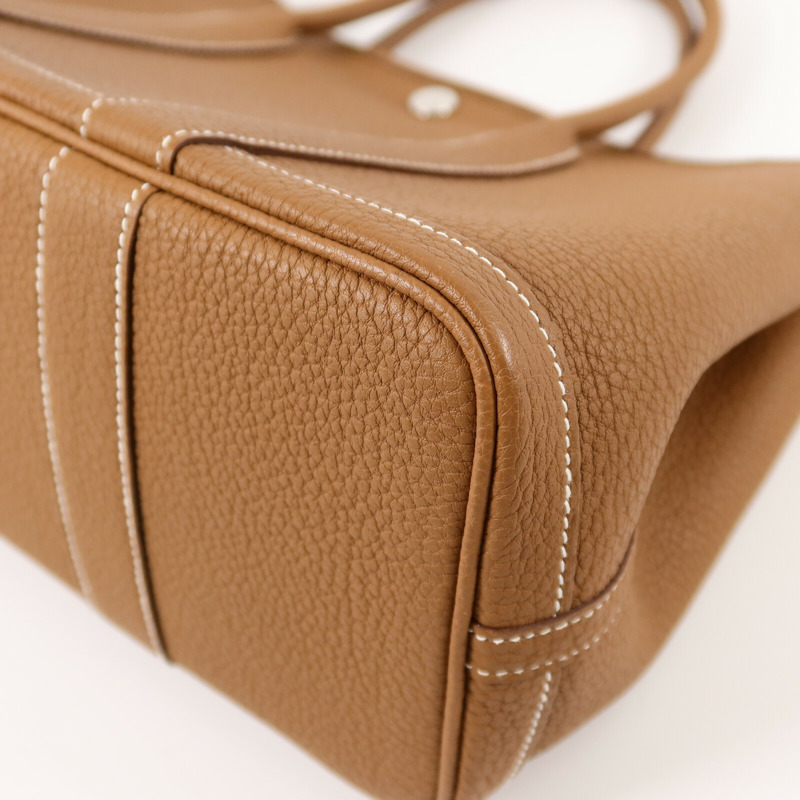 HERMES Negonda皮革Garden Party TPM手挽袋Gold-11
