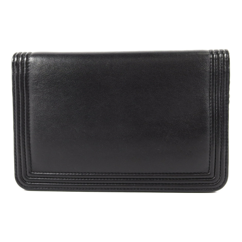 CHANEL 羊皮皮革Boy Wallet On Chain鏈帶肩背袋-1