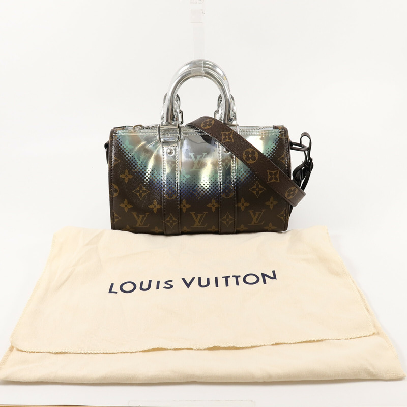LOUIS VUITTON Monogram Metallic Nebula Keepall Bandouliere 25 手挽肩背兩用袋-14