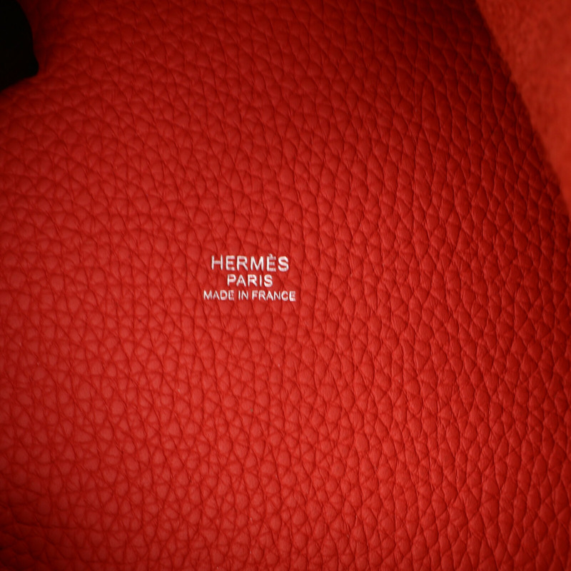 HERMES Clemence皮革Picotin MM手挽袋Rouge Pivoine-5