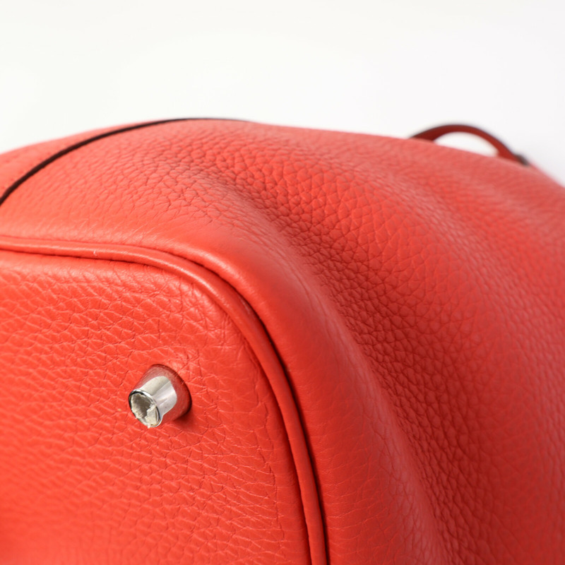 HERMES Clemence皮革Picotin MM手挽袋Rouge Pivoine-11