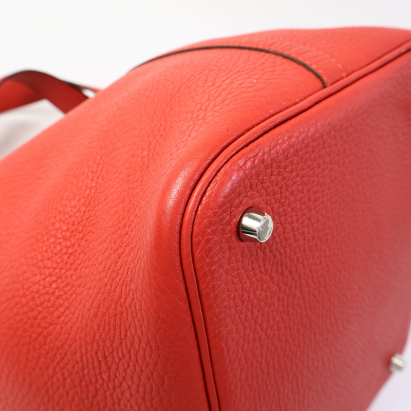 HERMES Clemence皮革Picotin MM手挽袋Rouge Pivoine-12