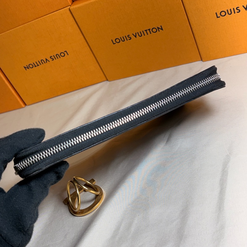 🔥近新美品 LV 路易威登 Louis Vuitton 黑棋盤格拉鏈 12卡大長夾-8
