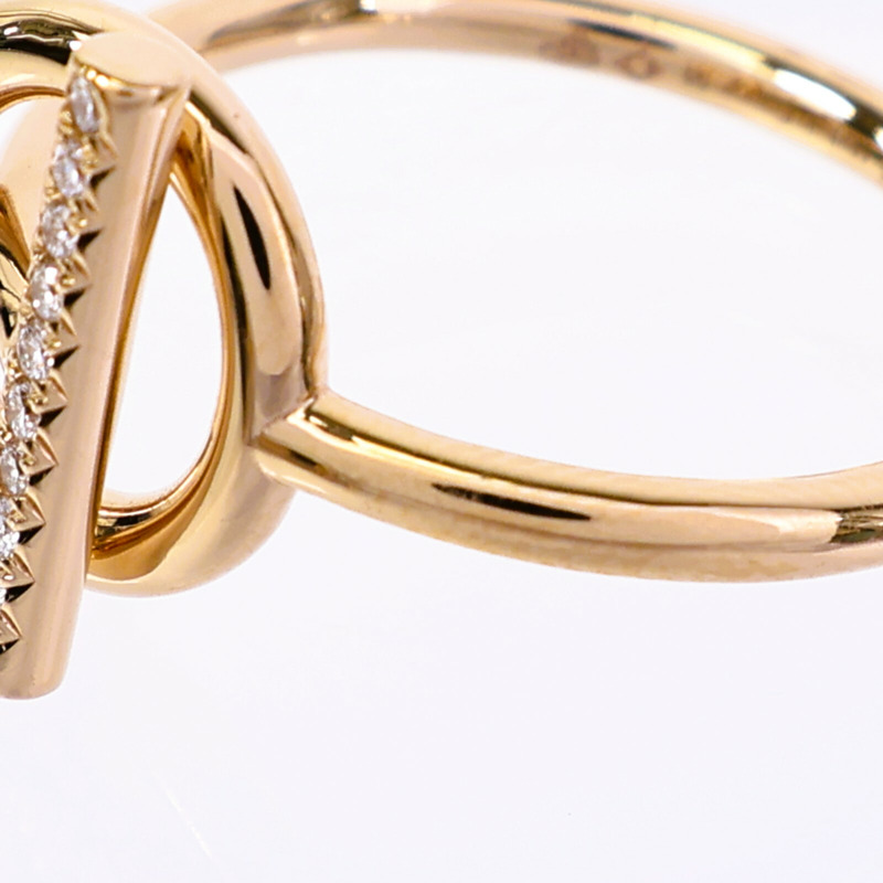 HERMES 18K玫瑰金Echappee Ring鑽石戒指-4