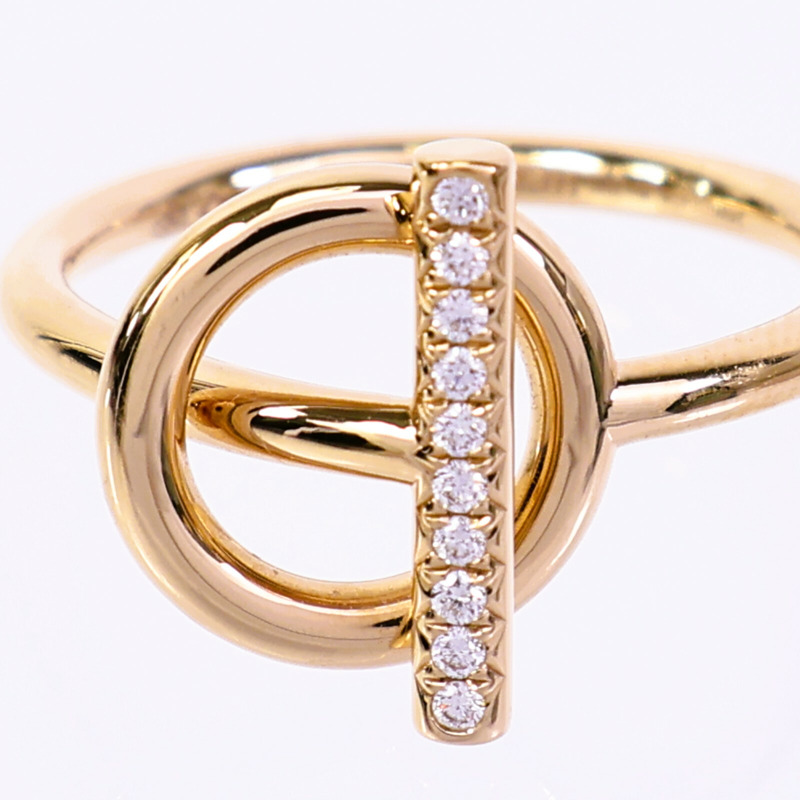 HERMES 18K玫瑰金Echappee Ring鑽石戒指-5