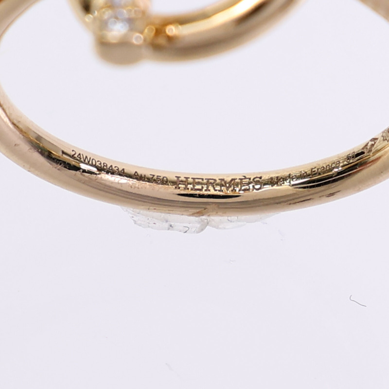HERMES 18K玫瑰金Echappee Ring鑽石戒指-8