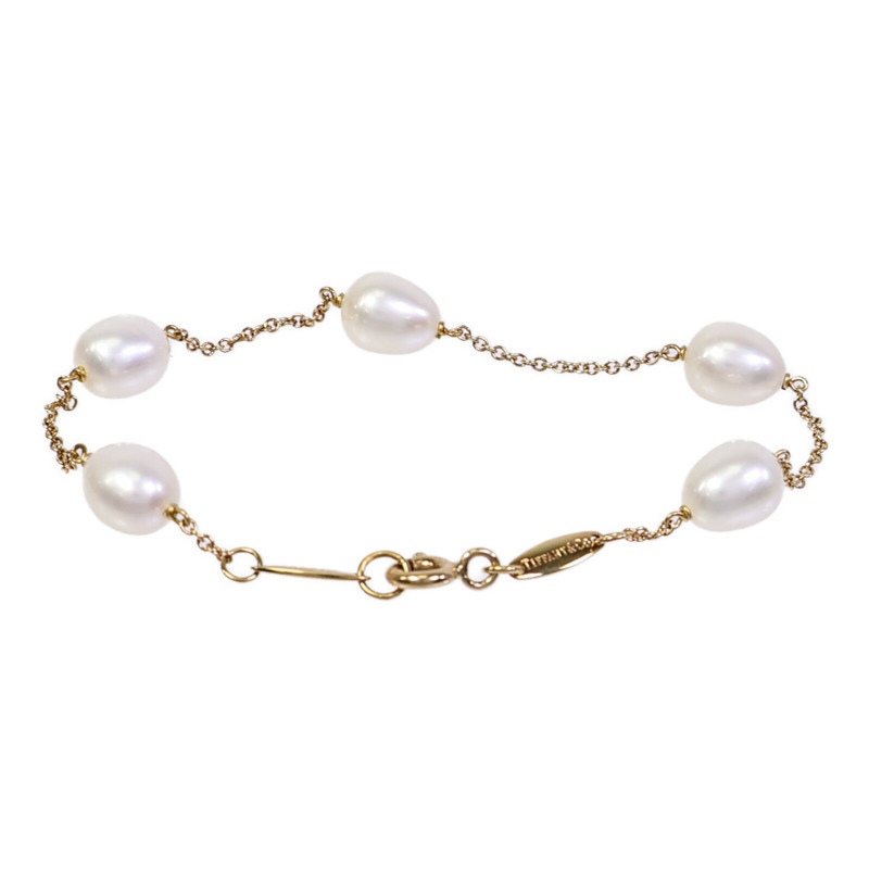 TIFFANY&CO 18K黃金Pearls By The Yard Bracelet珍珠手鏈-3