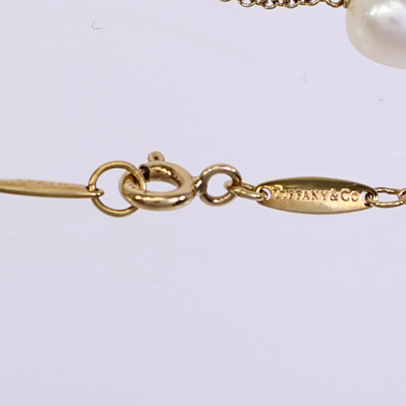 TIFFANY&CO 18K黃金Pearls By The Yard Bracelet珍珠手鏈-6