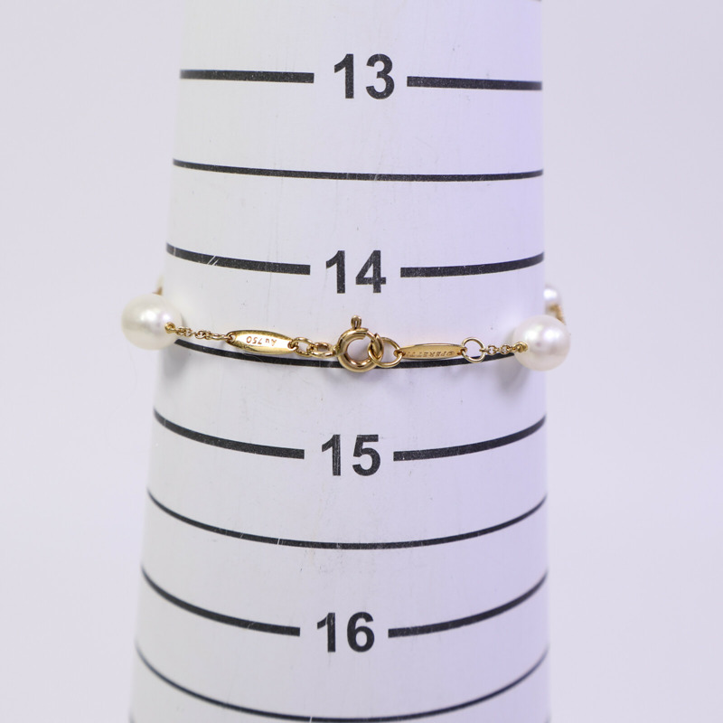 TIFFANY&CO 18K黃金Pearls By The Yard Bracelet珍珠手鏈-8
