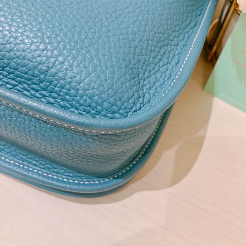 TK2061 Hermes 愛馬仕小號肩帶包包 Evelyne 29 TC Bleu Jean x PHW Stamp Square P-21