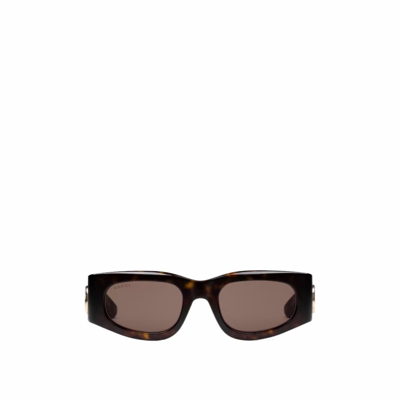 Gucci 女士 長方形鏡框太陽鏡均碼碼橋寬: 2.1cm; 鏡腿長: 14cm; 鏡片直徑: 3.4cm-1