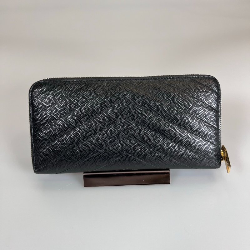 YSL 358094 黑金魚子醬ㄇ拉長夾-1