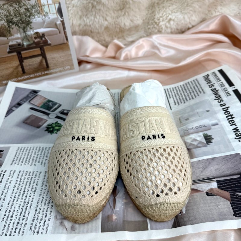 Dior 圖案花提刺繡漁夫鞋 37碼-1