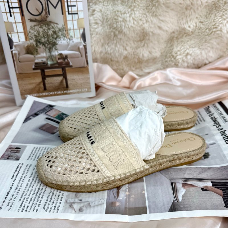 Dior 圖案花提刺繡漁夫鞋 37碼-2