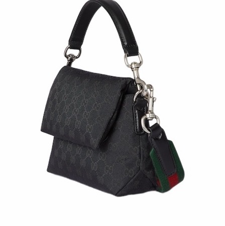 Gucci 男女同款 飾織帶小號GG斜挎包均碼碼小號、19cm*7cm*15cm-1