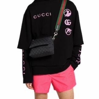 Gucci 男女同款 飾織帶小號GG斜挎包均碼碼小號、19cm*7cm*15cm-3