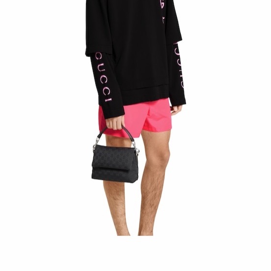 Gucci 男女同款 飾織帶小號GG斜挎包均碼碼小號、19cm*7cm*15cm-5