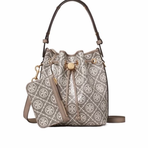 Tory Burch 女士 圖案塗層提花水桶包均碼碼17.9cm*11.7cm*21.2cm