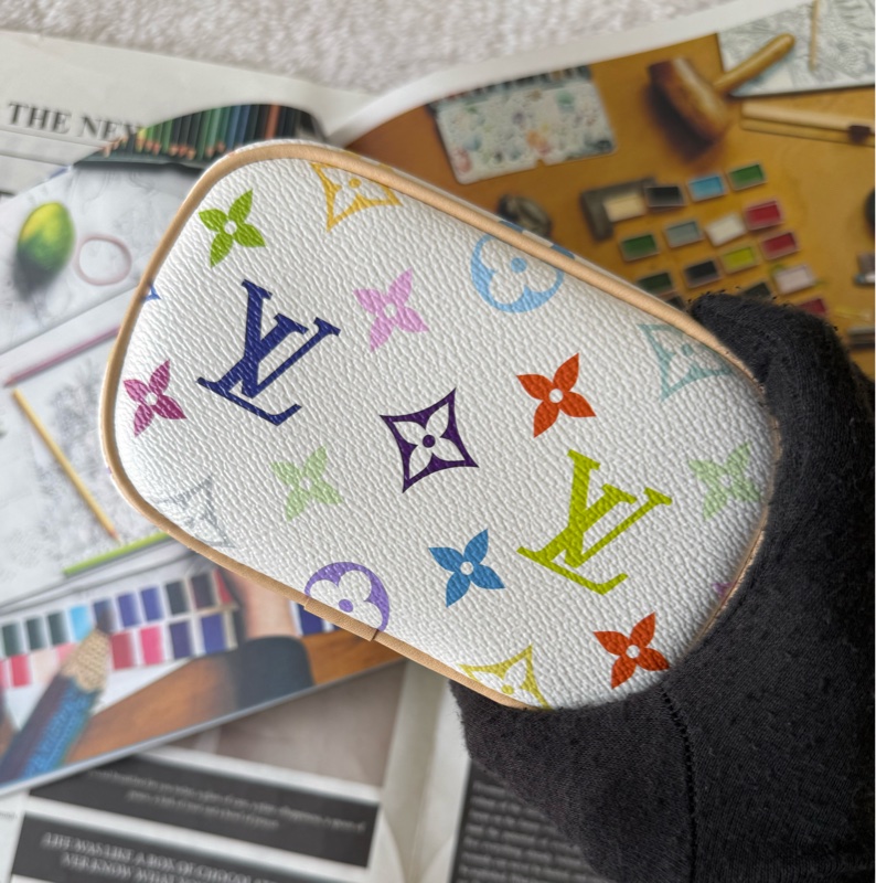 LV x TM Nice Nano 村上隆聯名限量手提化妝包(白彩)-5